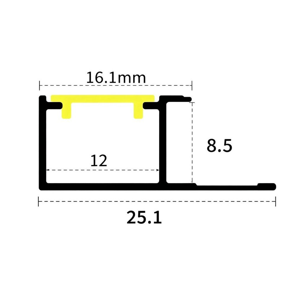 8MM Edge Trims with Light Channel