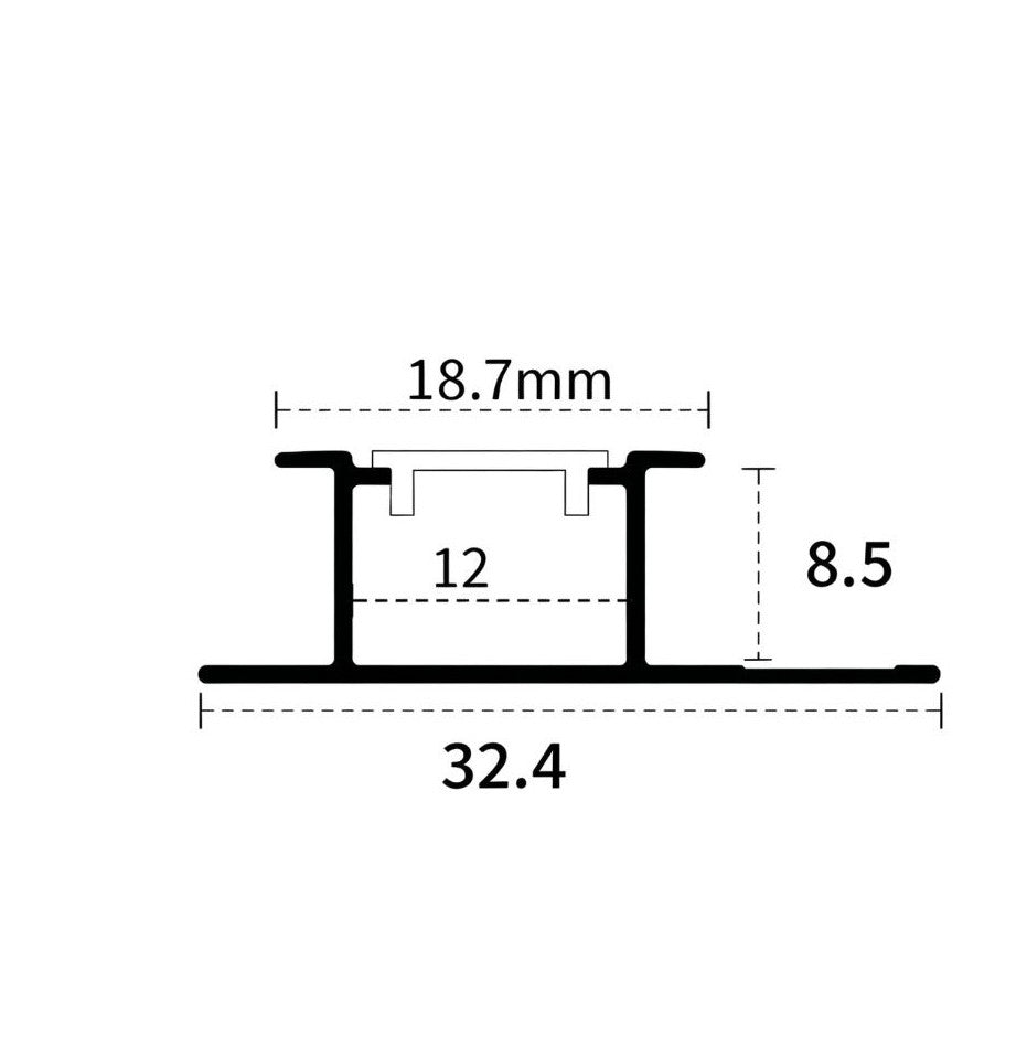 8MM H Shape Trims with Light Channel