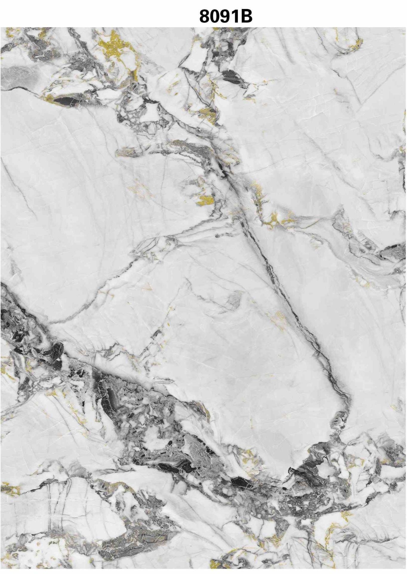 Marble Stone Series - Luxury Gold Ink White Marble KBJ1-8091A/B-808-4X10 (Combo A&B)