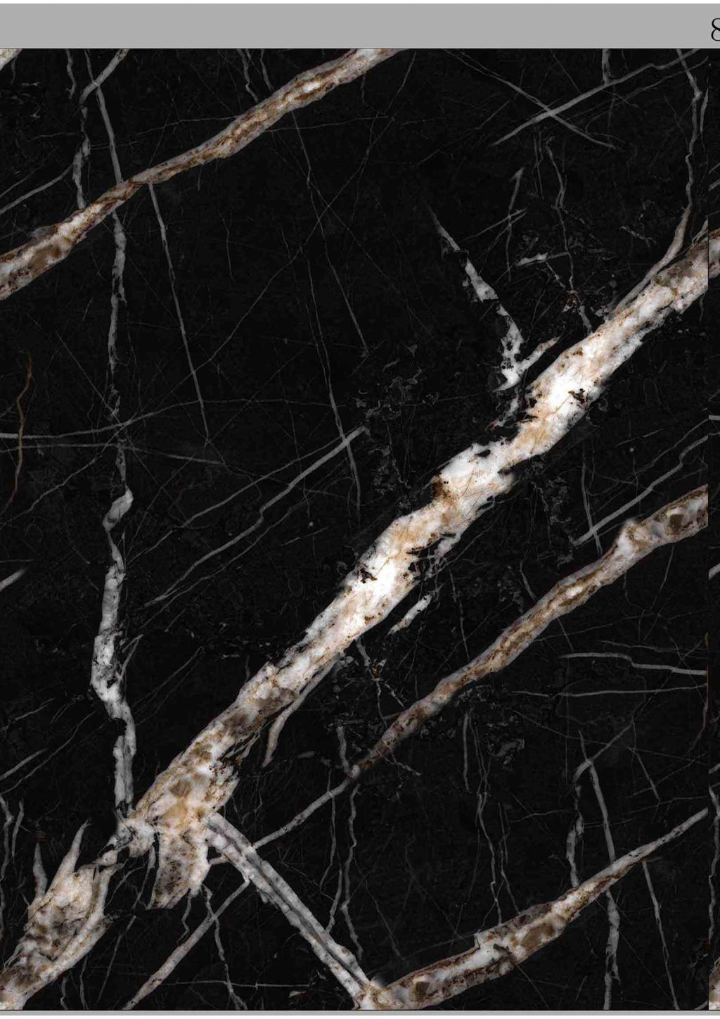 Marble Stone Series - Black & White Root Gold Vein Marble KB-8088-1Y2-808-4X10