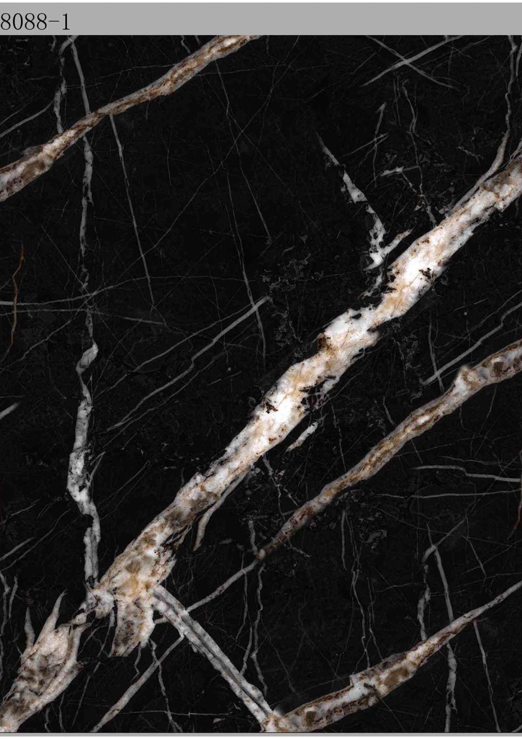 Marble Stone Series - Black & White Root Gold Vein Marble KB-8088-1Y2-808-4X10