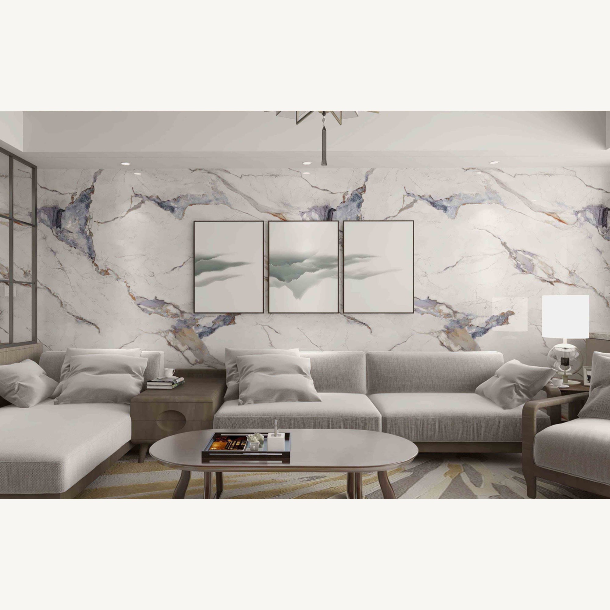 Marble Stone Series - Blue Gold Ink White Marble KBJ1-8056-1A/B-808-4X10 (Combo A&B)