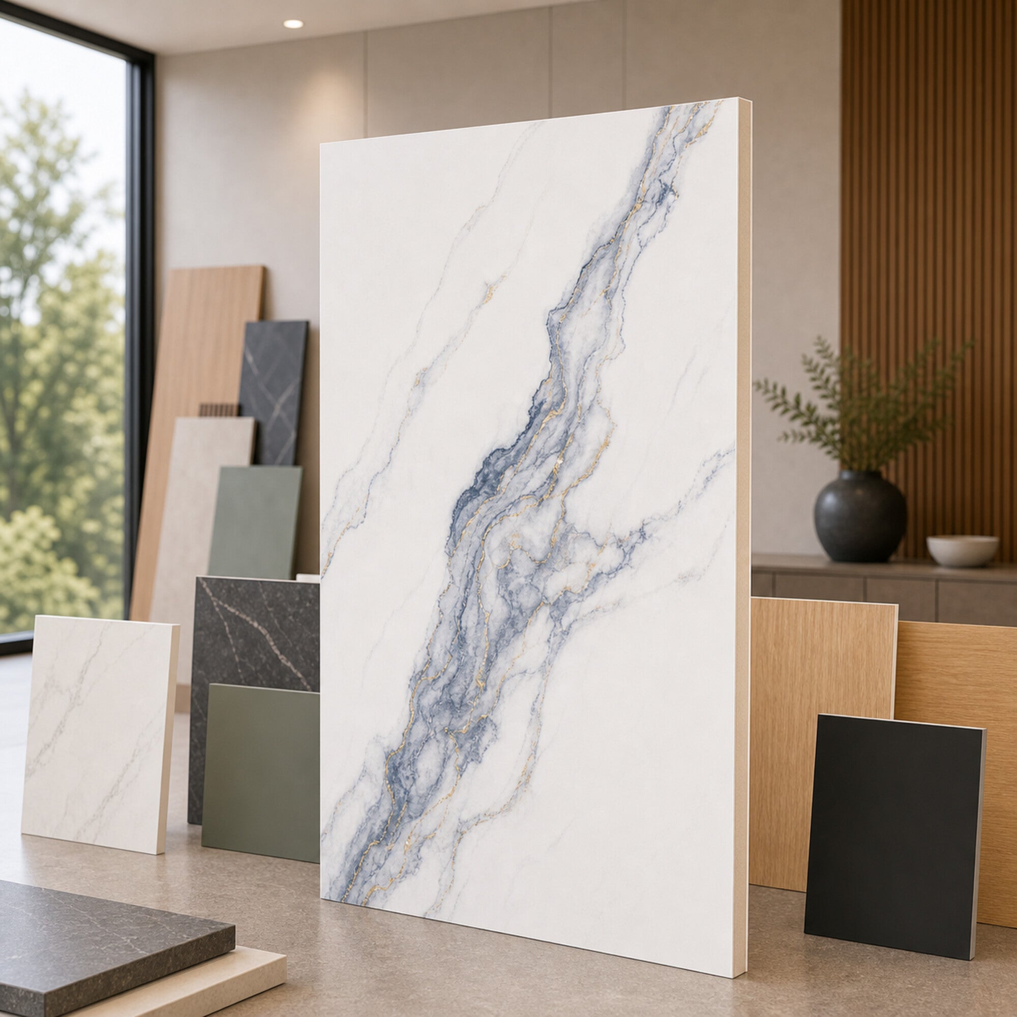 Marble Stone Series - Blue Gold Ink White Marble KBJ1-8056-1A/B-808-4X10 (Combo A&B)