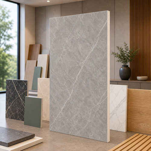 Italian Grey Marble marble-look wall panel showroom sample board