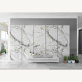 Luxury Gold Ink White Marble combo marble-look wall panel installed in a modern interior