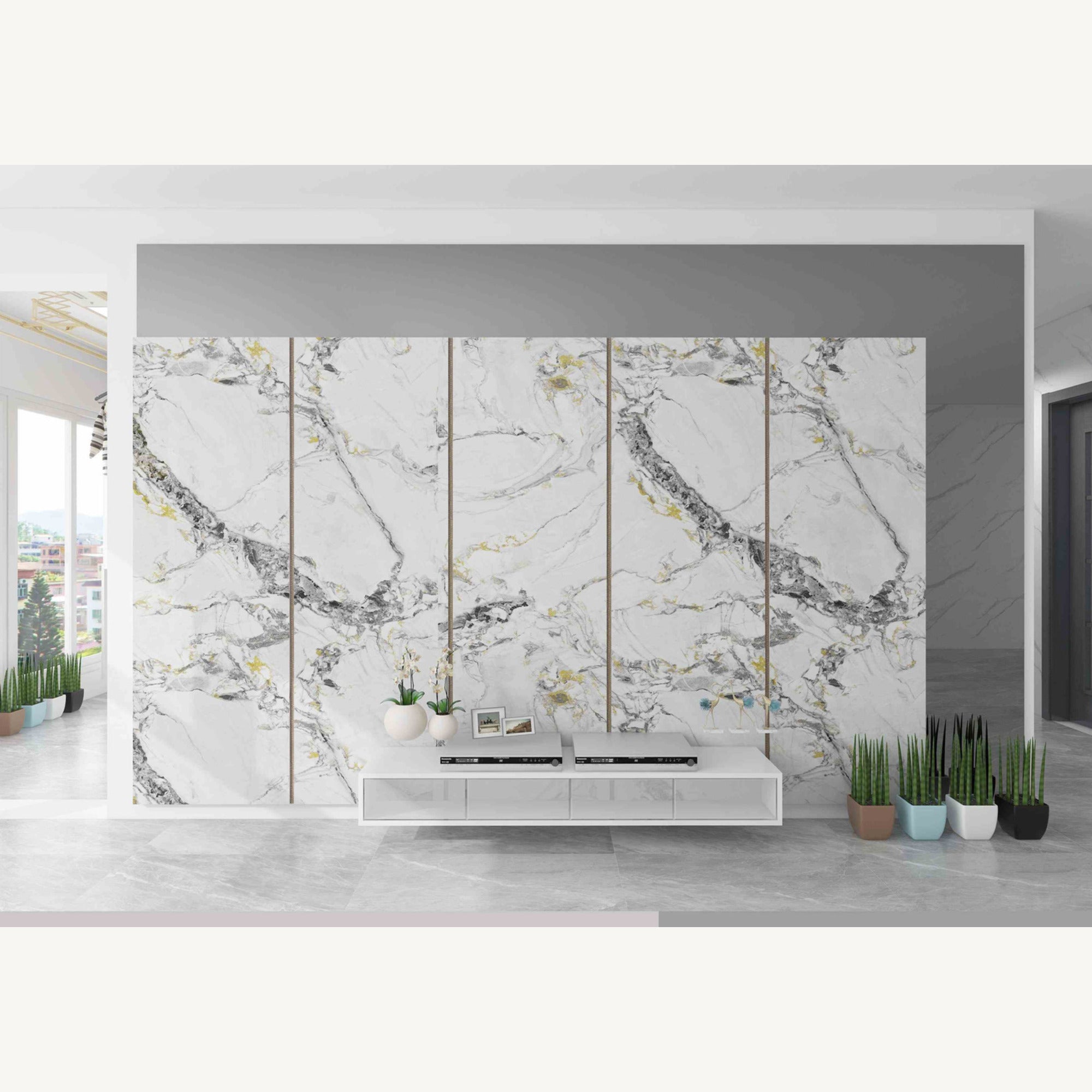 Marble Stone Series - Luxury Gold Ink White Marble KBJ1-8091A/B-808-4X10 (Combo A&B)