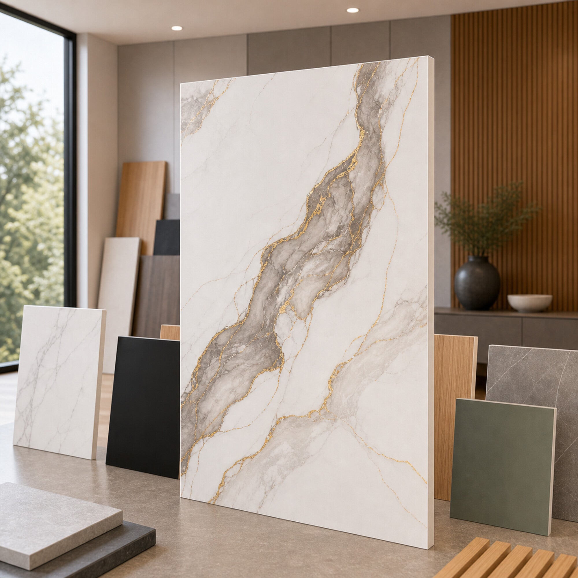 Marble Stone Series - Luxury Gold Ink White Marble KBJ1-8091A/B-808-4X10 (Combo A&B)