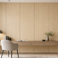 Fine Straight Grain White Oak wood-look wall panel installed in a modern interior