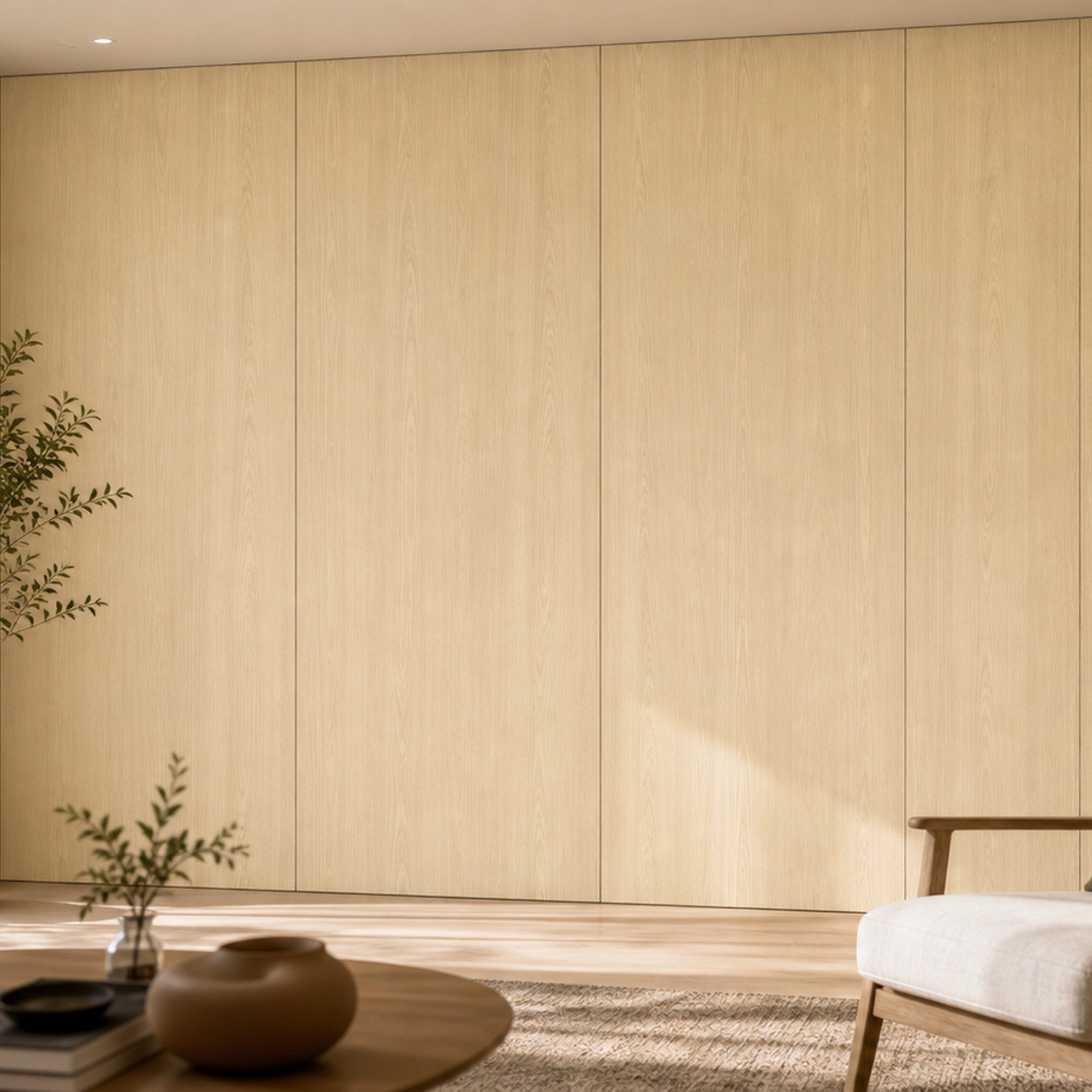 Morning Mist Maple wood-look wall panel installed in a modern interior