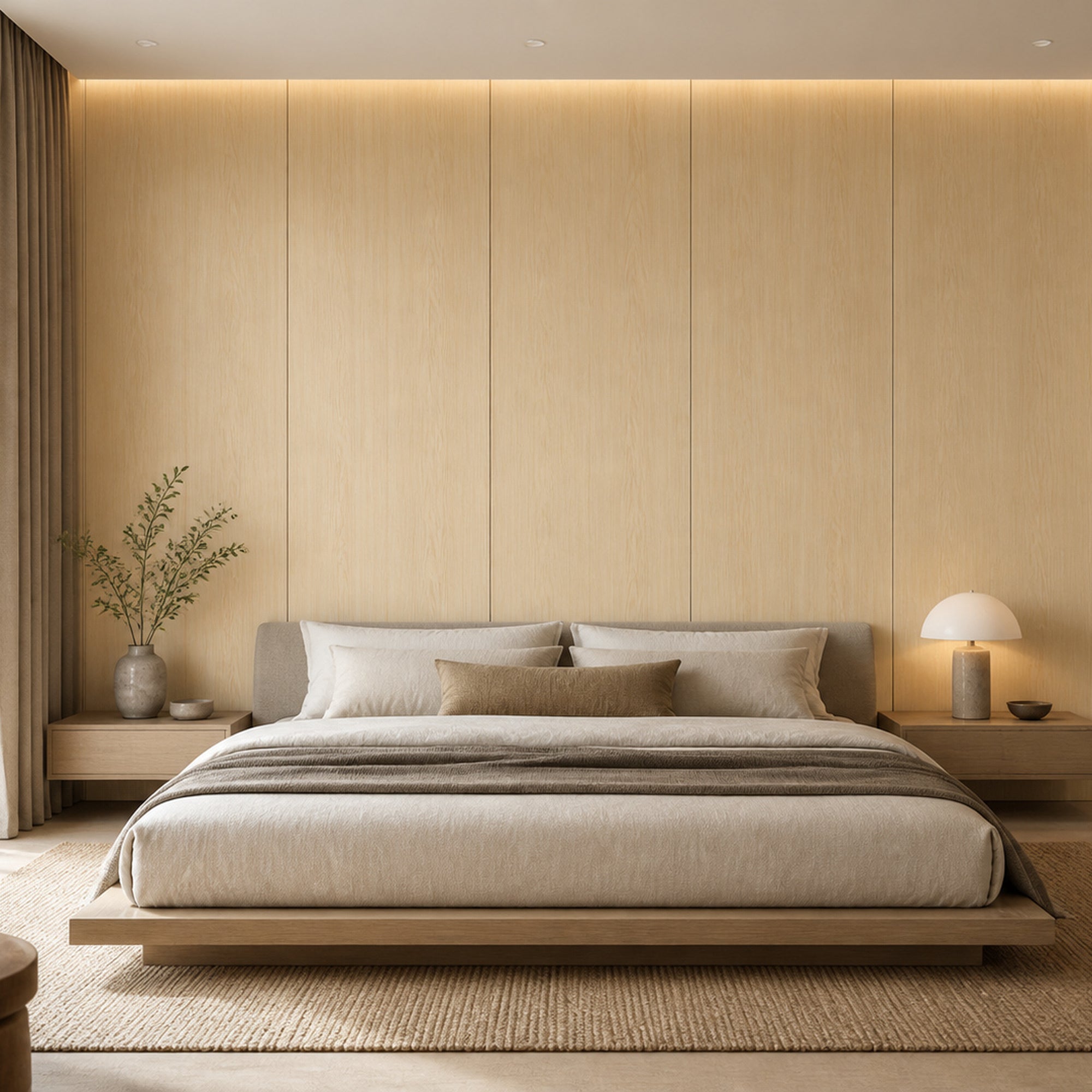 Mountain Grain Ash wood-look wall panel installed in a modern interior