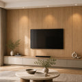 Mountain Grain White Oak wood-look wall panel installed in a modern interior